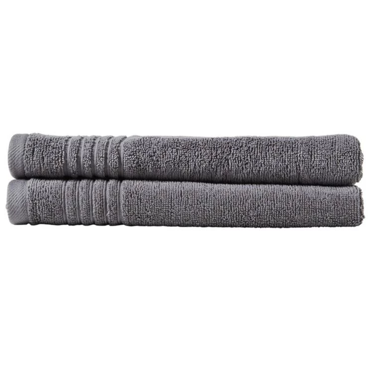 Soren Hand Towel Set 2 Pack Charcoal 3 Soren Hand Towel Set 2 Pack Charcoal