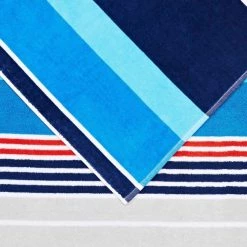 Soren Wilson Beach Towel Navy & Red 80 X 160 Cm