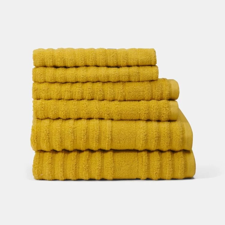 Bas Phillips Elouera 6 Pack Towel Set Mustard 3 Bas Phillips Elouera 6 Pack Towel Set Mustard