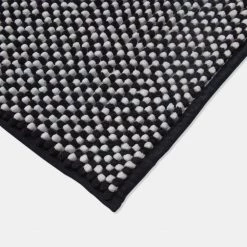 Soren Chenille Microfibre Bath Mat Black 50 X 80 Cm