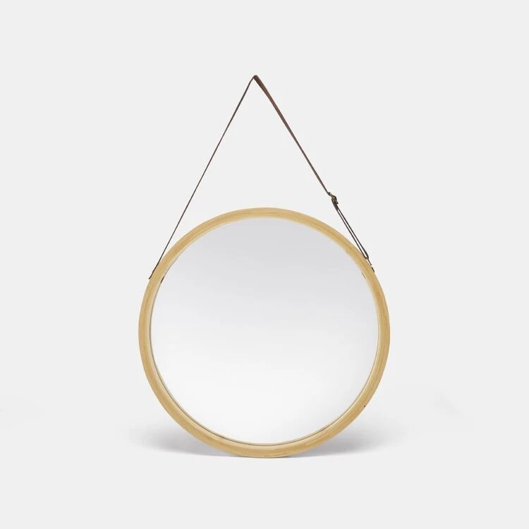 Soren Round Mirror 38x38cm Bamboo 3 Soren Round Mirror 38x38cm Bamboo