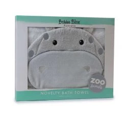 Bubba Blue Hippo Novelty Towel Grey