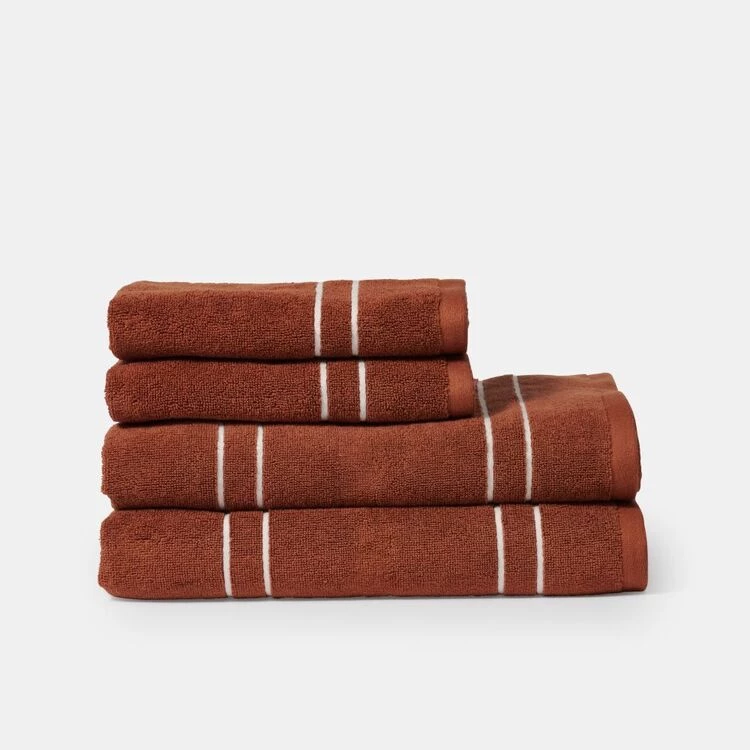 Linen House Rene 4-Piece Towel Set Cinnamon 4 Linen House Rene 4-Piece Towel Set Cinnamon - Image 2